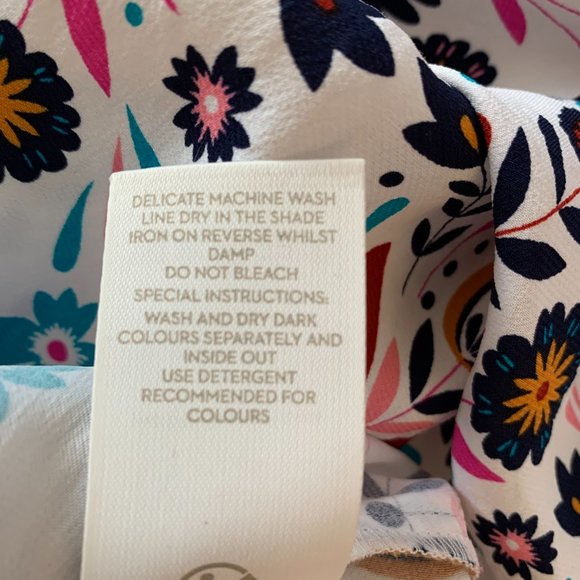 🎉❤️HP❤️🎉  BODEN Tessa Midi Dress, White Carnival Floral, Size 4P - Picture 10 of 11